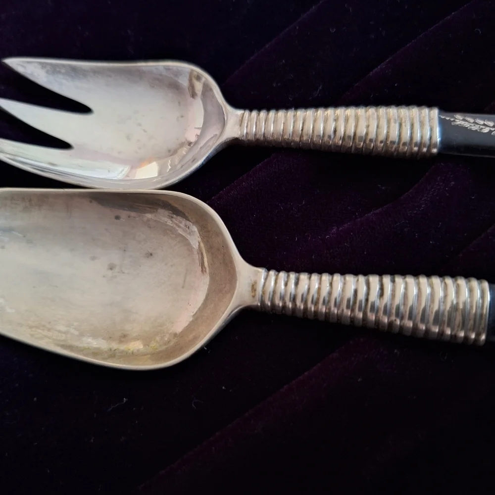 Silver and Black Serving Utensils